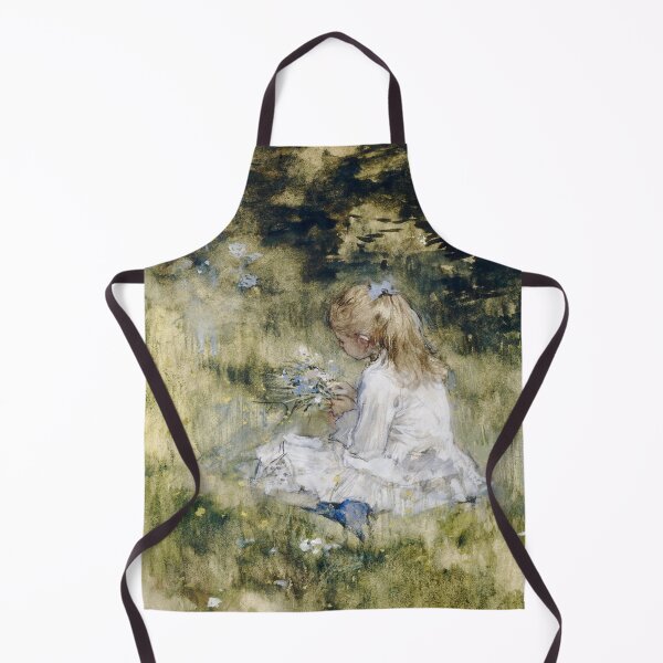 Item preview, Vintage Art | A Girl with Flowers on the Grass designed and sold by UBU-space.