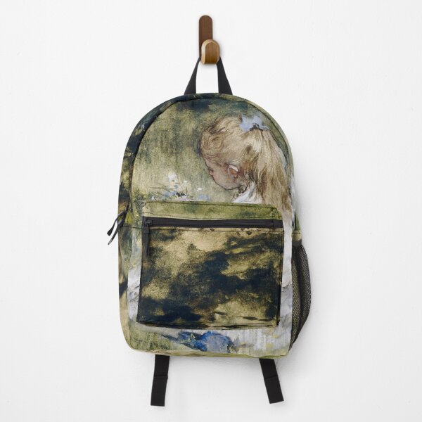 Item preview, Vintage Art | A Girl with Flowers on the Grass designed and sold by UBU-space.