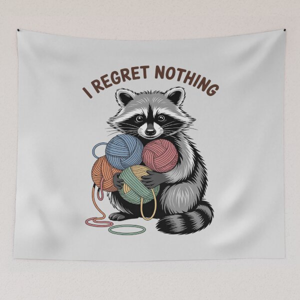 Item preview, I Regret Nothing Raccoon Yarn Crocheting Lover designed and sold by Sandrhaus.