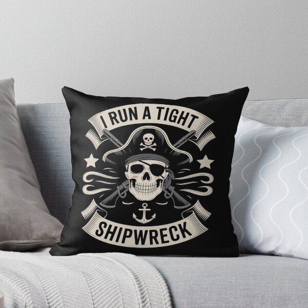 Item preview, I Run A Tight Shipwreck Pirate Skull Captain designed and sold by Sandrhaus.