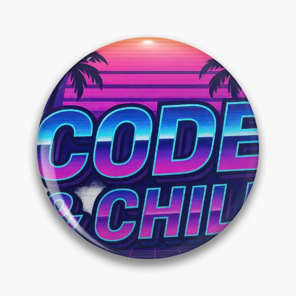 Item preview, Code & Chill - Retro Synthwave Developer Sticker designed and sold by jgvisualarts.