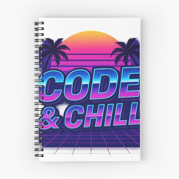 Item preview, Code & Chill - Retro Synthwave Developer Sticker designed and sold by jgvisualarts.