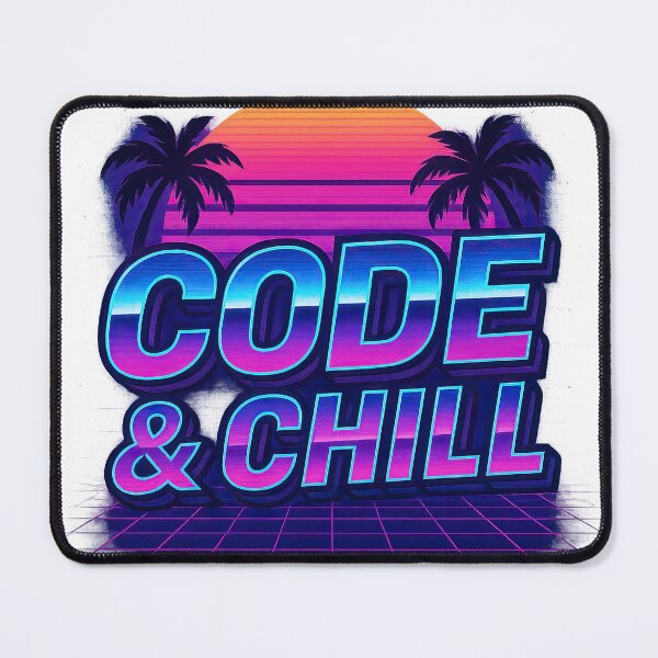 Item preview, Code & Chill - Retro Synthwave Developer Sticker designed and sold by jgvisualarts.
