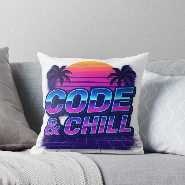 Item preview, Code & Chill - Retro Synthwave Developer Sticker designed and sold by jgvisualarts.