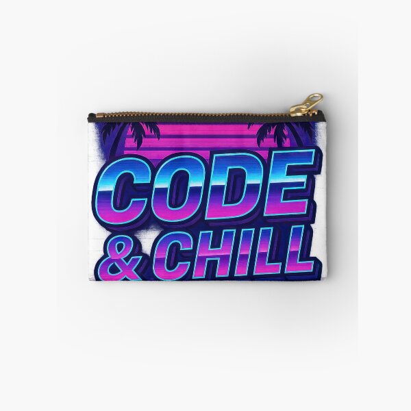 Item preview, Code & Chill - Retro Synthwave Developer Sticker designed and sold by jgvisualarts.