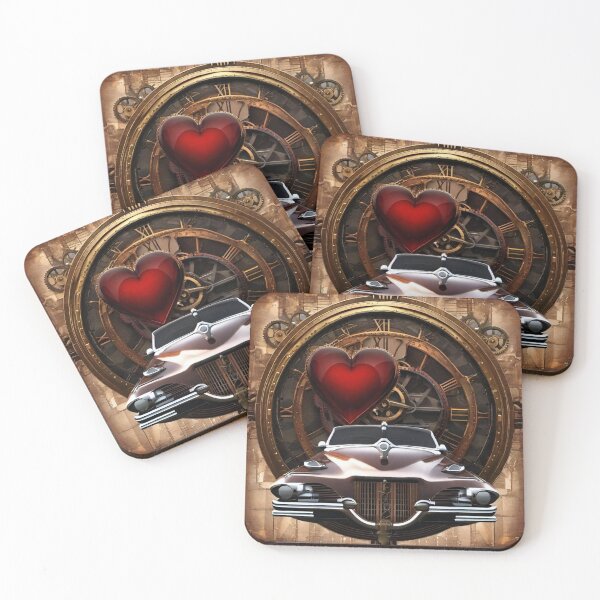 Item preview, Timeless Love: Steampunk Car and Clockwork Heart designed and sold by CASASIS_MERCH.