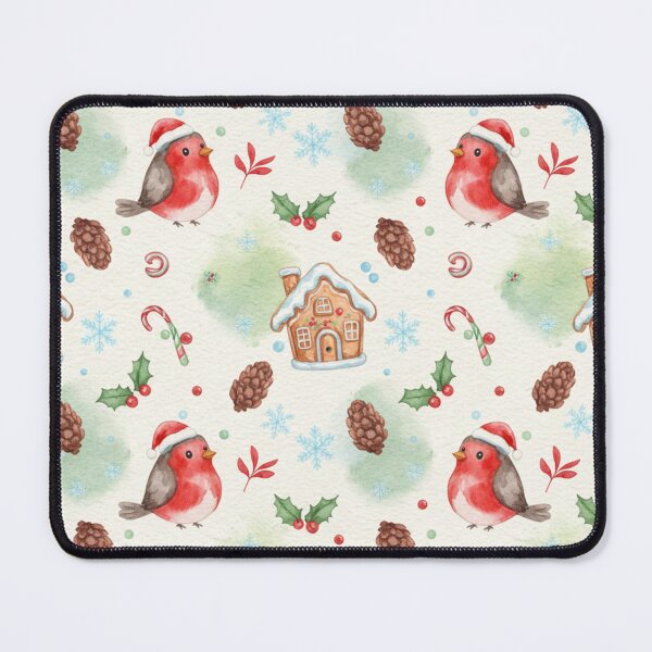 Item preview, Christmas Robin Gingerbread Lane Watercolor Pattern designed and sold by Dream Bloom Gallery.