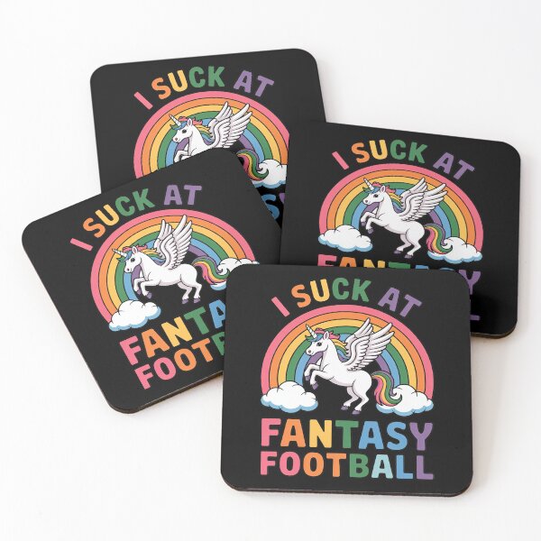 Item preview, I Suck at Fantasy Football Poop Unicorn Rainbow Loser designed and sold by Sandrhaus.