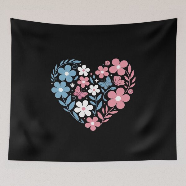 Item preview, Flower Transgender Rights Floral Heart Pride Trans Flag LGBT designed and sold by SIGORDESIGN.