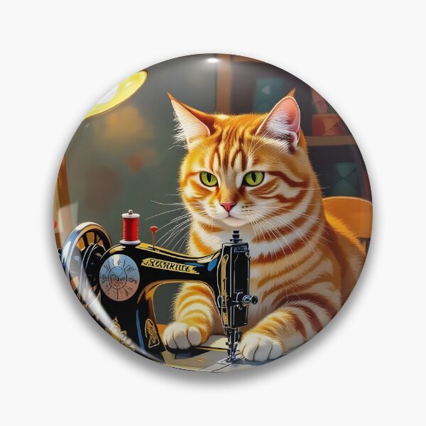 Item preview, Easily Distracted By Cats And Sewing - A Cat Sewing designed and sold by Wiss2Arts.
