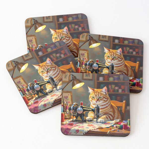 Item preview, Easily Distracted By Cats And Sewing - A Cat Sewing designed and sold by Wiss2Arts.