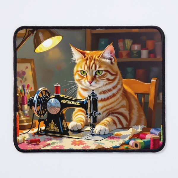 Item preview, Easily Distracted By Cats And Sewing - A Cat Sewing designed and sold by Wiss2Arts.