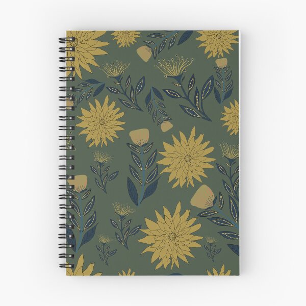 Item preview, floral pattern featuring richly colored flowers contrasted against a deep designed and sold by Line-Aura.