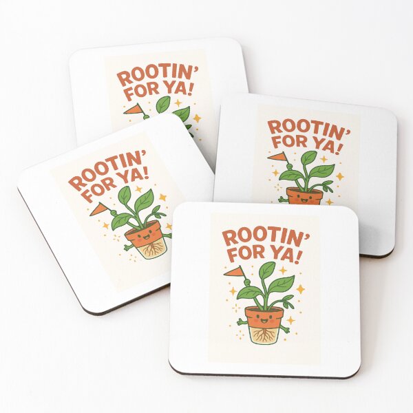Item preview, Rootin’ For Ya! – Funny Plant Pun Illustration | Cute Positive Houseplant Art by WhimsyByPaul designed and sold by WhimsyByPaul.redbubble.com.