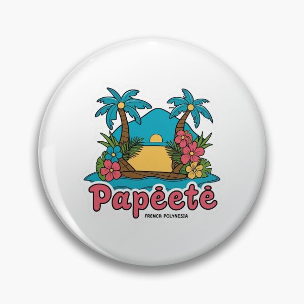 Item preview, Papeete Tahiti | Retro Polynesian Island Badge designed and sold by KiValuate.