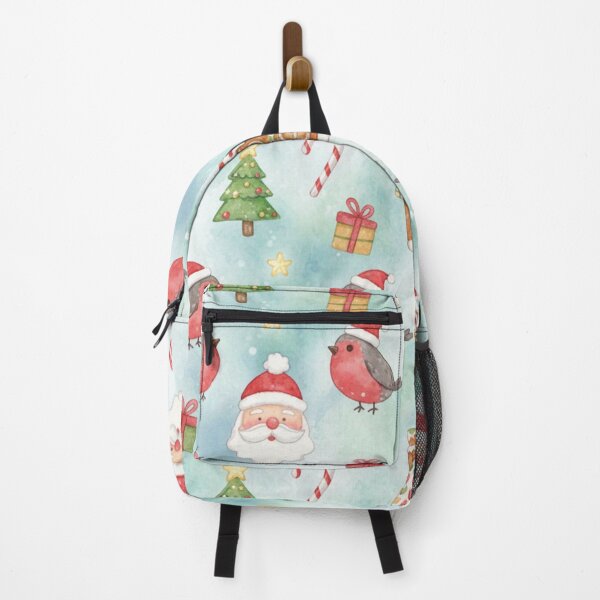 Item preview, Festive Robin & Gingerbread Village Watercolor Pattern designed and sold by Dream Bloom Gallery.