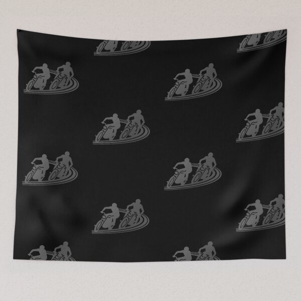 Item preview, Two motorbike riders turning in a race curve_22_Black Paint_side view designed and sold by Aariq.