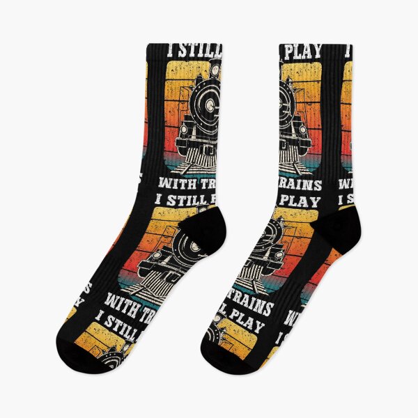 Item preview, Vintage I Still Play With Trains Steam Locomotive Retro Design designed and sold by Dmetalx Art Apparel.