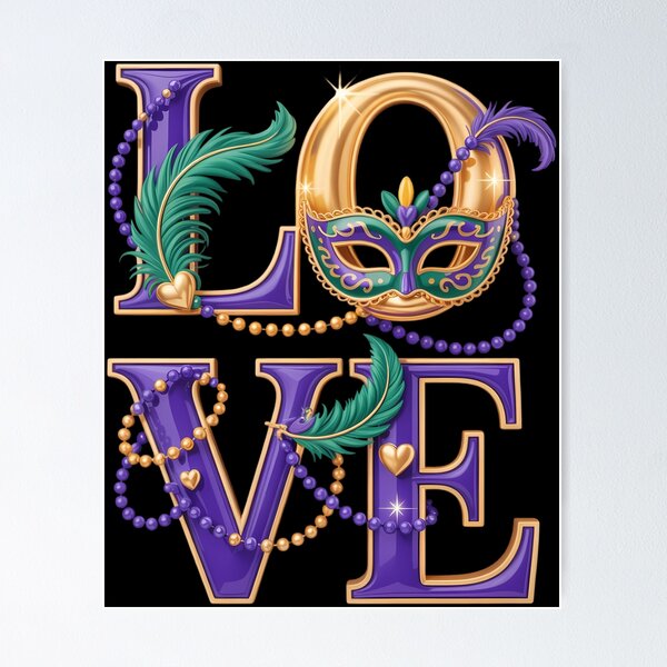 Item preview, Mardi Gras Love Letters designed and sold by CruelShadesSt.