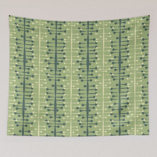 Item preview, Retro 1960s Mid Century Modern Olive & Green Atomic Pattern designed and sold by RetroMaggie.