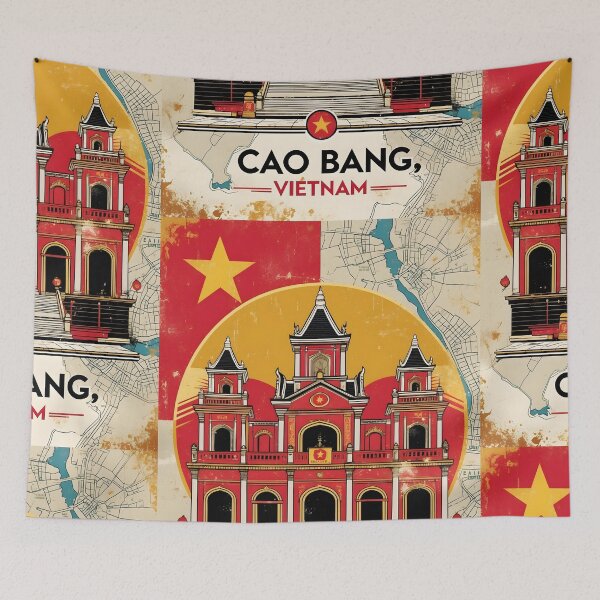 Item preview, Cao Bang Vietnam 1950s Retro Poster Tourism designed and sold by TravelersGems.