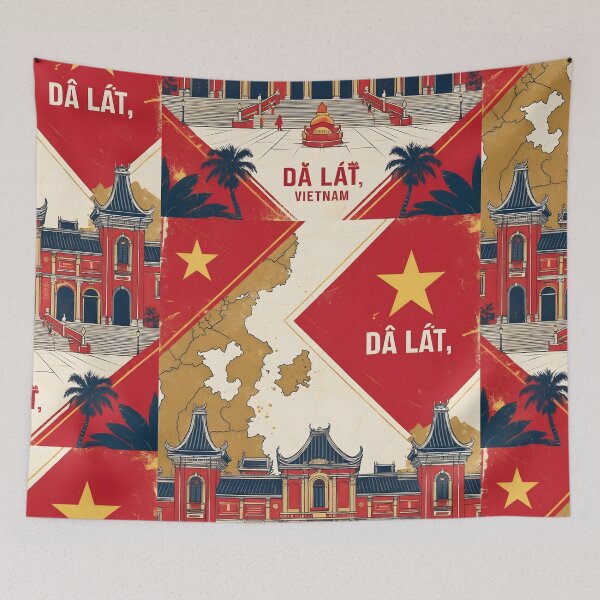 Item preview, Da Lat Vietnam 1950s Retro Poster Tourism designed and sold by TravelersGems.