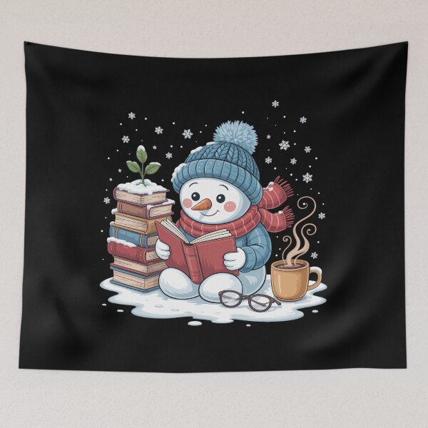 Item preview, Snowman Reading Books Lovers Librarian Bookworm Christmas designed and sold by CruelShadesSt.