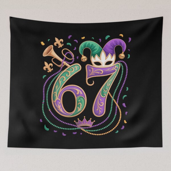 Item preview, Six Seven Carnaval Festival Meme 67 Mardi Gras Funny designed and sold by CruelShadesSt.