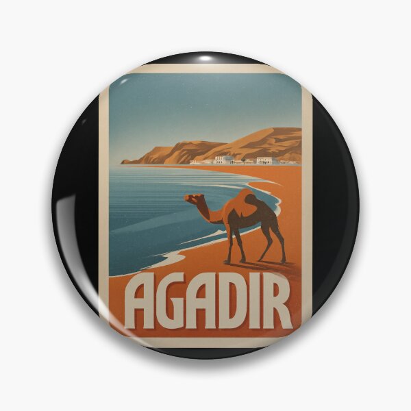Item preview, Agadir Morocco poster with camel on the beach – vintage travel poster designed and sold by Meiersbeste.
