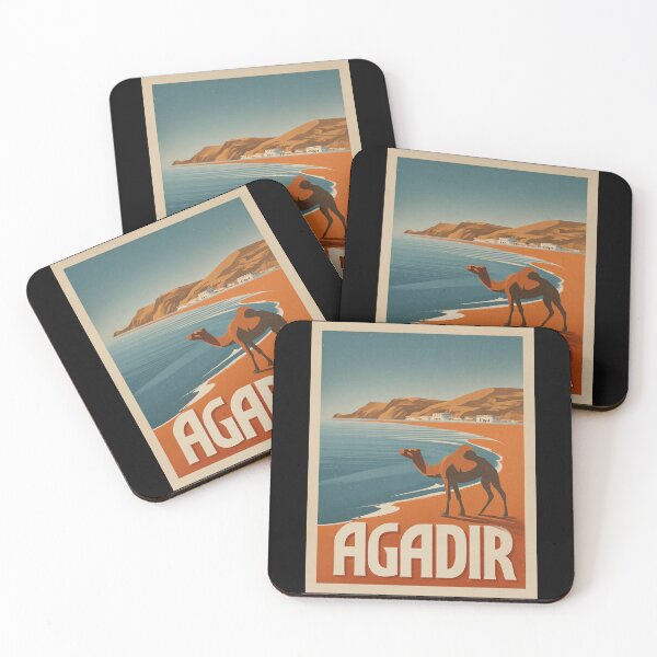 Item preview, Agadir Morocco poster with camel on the beach – vintage travel poster designed and sold by Meiersbeste.