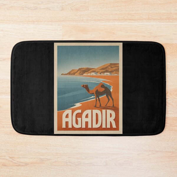 Item preview, Agadir Morocco poster with camel on the beach – vintage travel poster designed and sold by Meiersbeste.