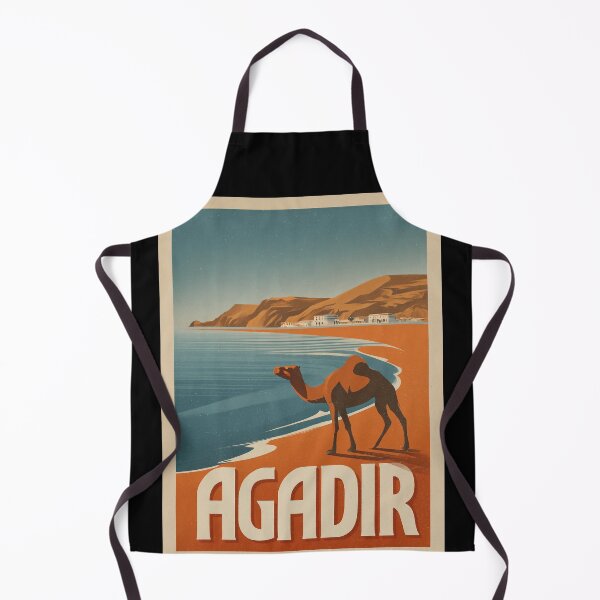 Item preview, Agadir Morocco poster with camel on the beach – vintage travel poster designed and sold by Meiersbeste.