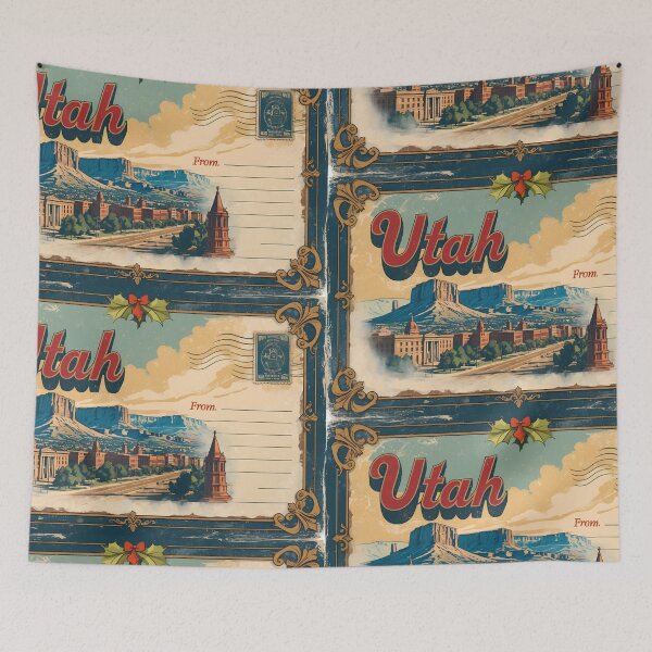 Item preview, Merry Christmas From Utah USA Postcard Greetings Retro Travel Vintage designed and sold by TravelPostcardGems.
