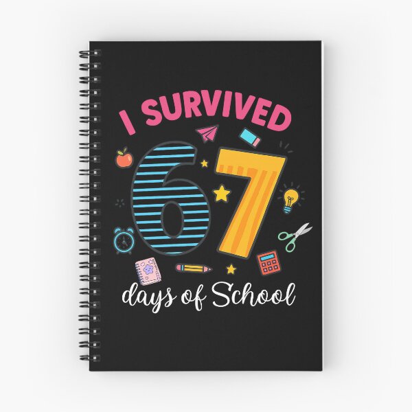Item preview, I Survived 67 Days of School Funny Ruler & Notebook designed and sold by DigitalMomy.