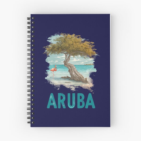Item preview, Aruba Caribbean beach with Divi-Divi tree and flamingo – island motif designed and sold by Meiersbeste.