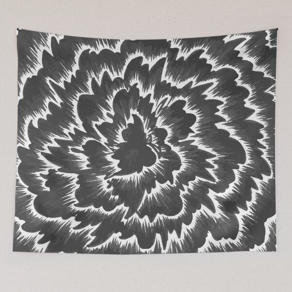 Item preview, Foral waves in black and white designed and sold by melisssne.
