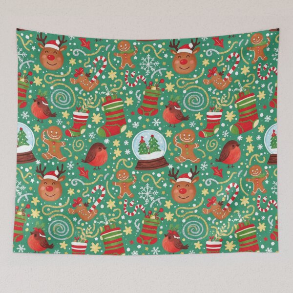 Item preview, Jolly Christmas Forest Festive Pattern designed and sold by Dream Bloom Gallery.
