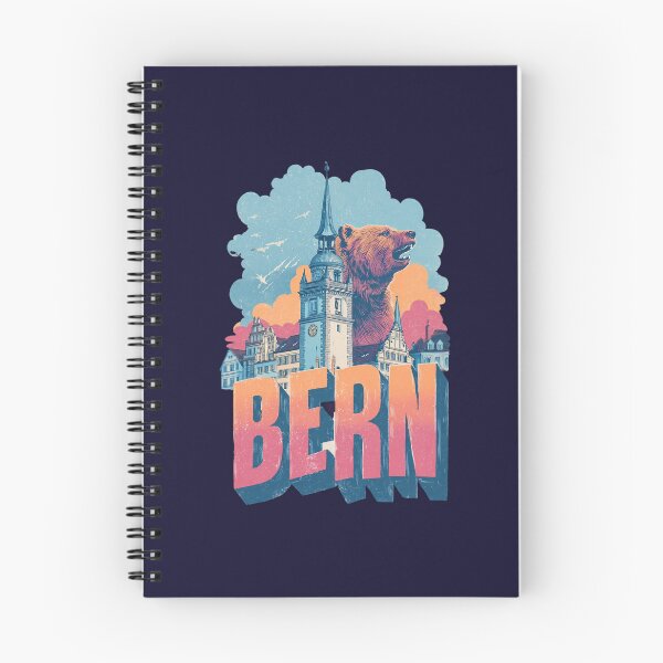 Item preview, Bern, Switzerland - Motif with bears and old town - Colorful cityscape designed and sold by Meiersbeste.