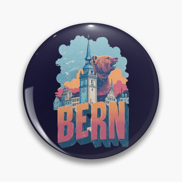 Item preview, Bern, Switzerland - Motif with bears and old town - Colorful cityscape designed and sold by Meiersbeste.