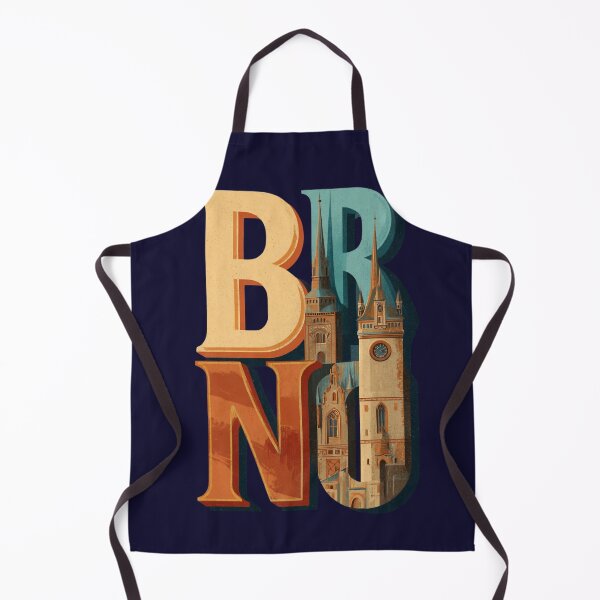 Item preview, Brno, Czech Republic – Vintage city illustration featuring a cathedral and large lettering. designed and sold by Meiersbeste.