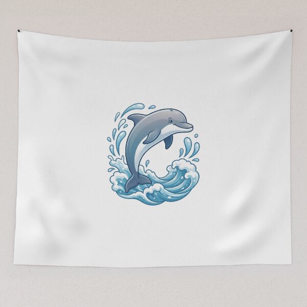 Item preview, Playful Dolphin Joyful Ocean Jump designed and sold by Quillway.