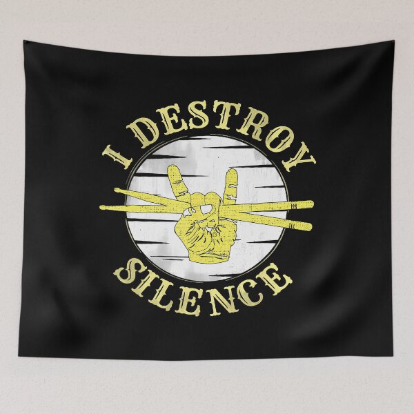 Item preview, Funny Music Drums I Destroy Silence - For Drummer designed and sold by BrandyMegan.