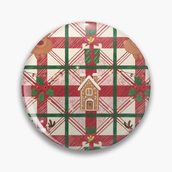 Item preview, Plaid Reindeer Gingerbread Holiday Watercolor Pattern designed and sold by Dream Bloom Gallery.