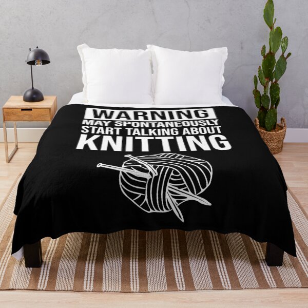 Item preview, Warning - May Spontaneously Start Talking About Knitting designed and sold by Cat Lady Designs.