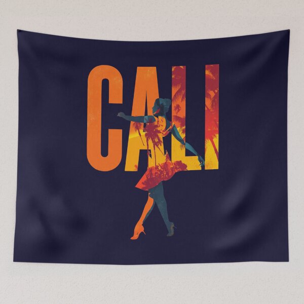 Item preview, Cali Colombia motif with salsa dancer and palm trees – Latin American party design designed and sold by Meiersbeste.