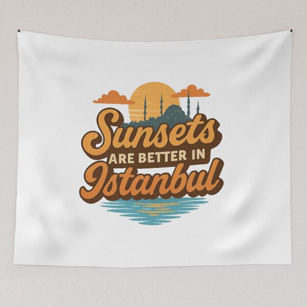 Item preview, Sunsets Are Better in Istanbul Adventure Vintage Travel designed and sold by Retro-Anime9.