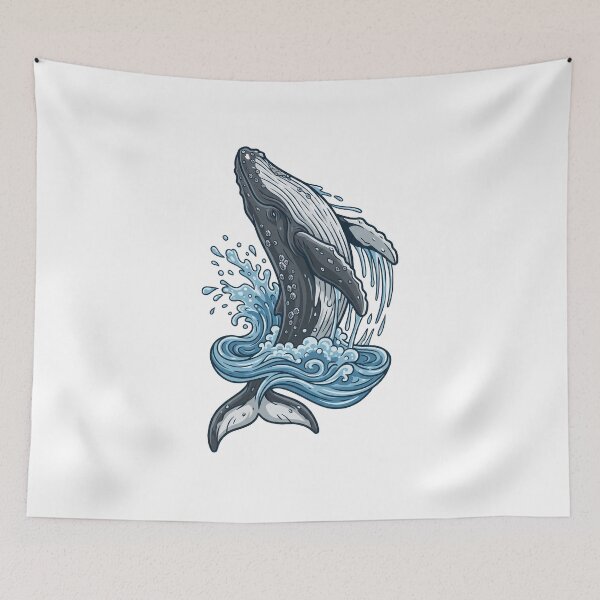 Item preview, Majestic Humpback Whale Ocean Splash designed and sold by Quillway.