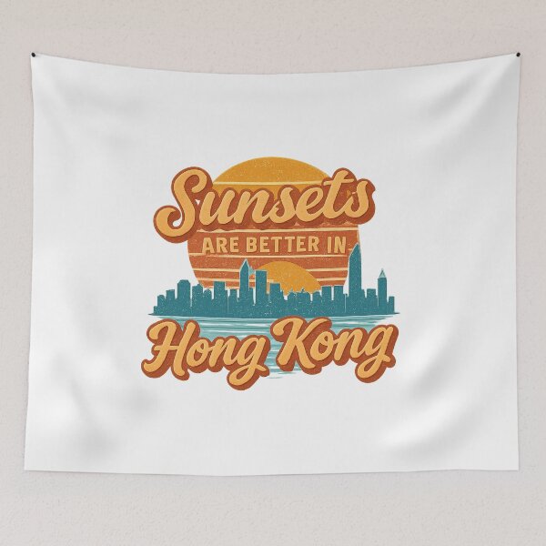 Item preview, Sunsets Are Better in Hong Kong Adventure Vintage Travel designed and sold by Retro-Anime9.