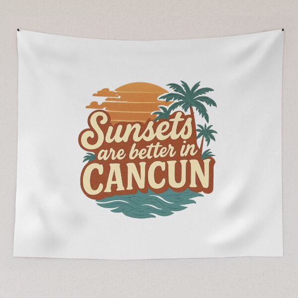 Item preview, Sunsets Are Better in Cancun Adventure Vintage Travel designed and sold by Retro-Anime9.