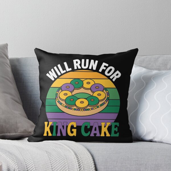 Item preview, Mardi Gras Running Will Run for King Cake Funny Runner designed and sold by AsteriskDatBArt.